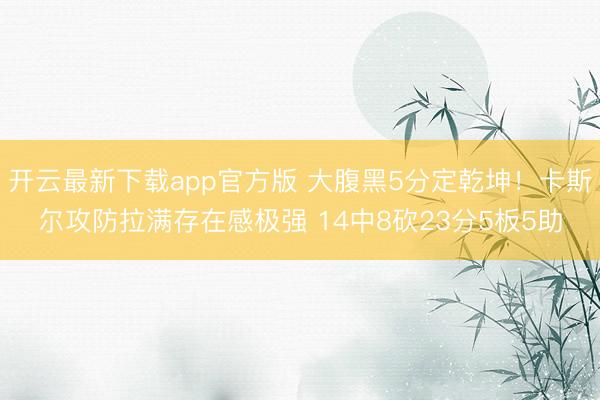 开云最新下载app官方版 大腹黑5分定乾坤!卡斯尔攻防拉满存在感极强 14中8砍23分5板5助