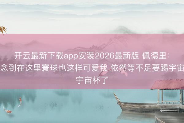 开云最新下载app安装2026最新版 佩德里：没念念到在这里寰球也这样可爱我 依然等不足要踢宇宙杯了